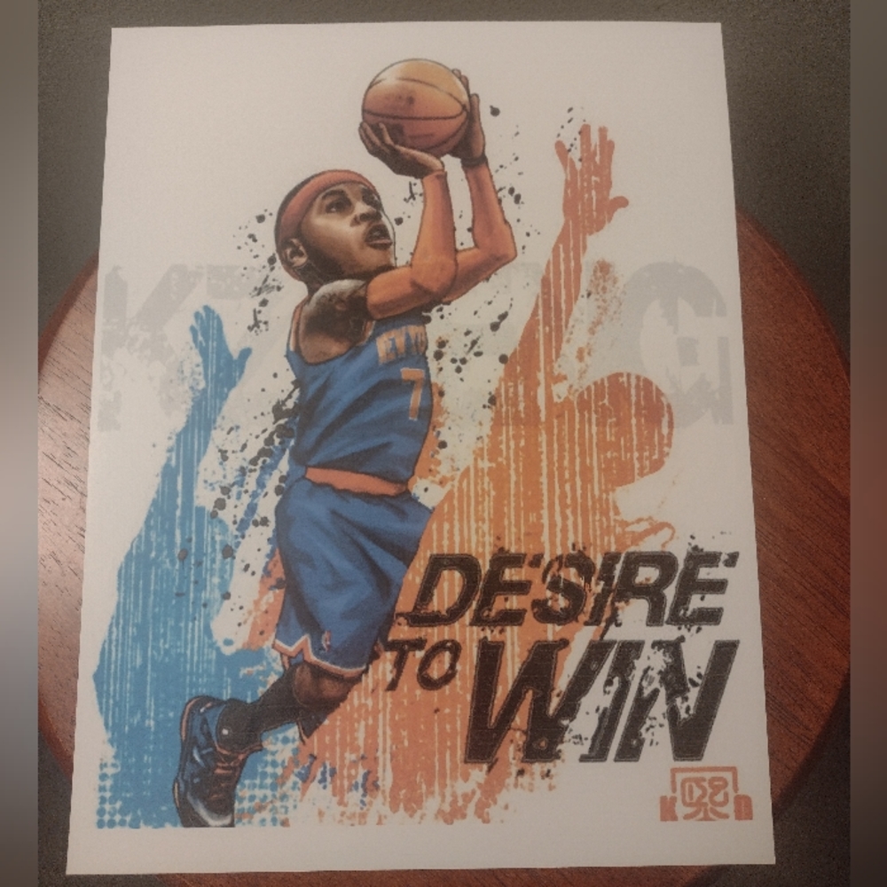 NEW! CARMELO ANTHONY KNICKS 8.5x11 ULTRA PREMIUM GLOSSY REPRINT COLOR ART POSTER
